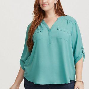 Torrid Seafoam Green Georgette Pullover Blouse 2X